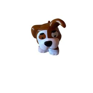 Fisher Price Little People Brown Dog Toy Figure Blue Collar